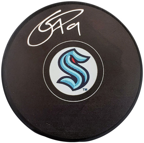 Ryan Donato Autographed Official Seattle Kraken Logo Hockey Puck Fanatics Holo Stock #200863