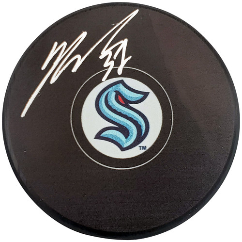 Yanni Gourde Autographed Official Seattle Kraken Logo Hockey Puck Fanatics Holo Stock #200867