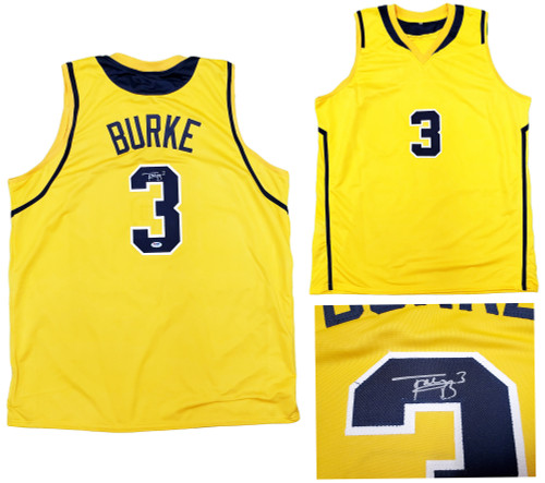 Michigan Wolverines Trey Burke Autographed Yellow Jersey PSA/DNA Stock #200887