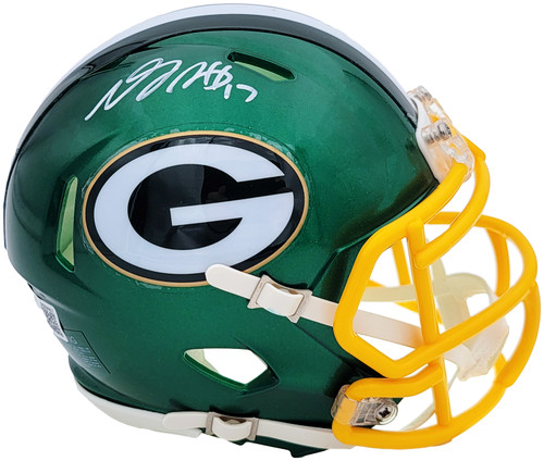 Davante Adams Autographed Green Bay Packers Flash Green Speed Mini Helmet Beckett BAS QR Stock #201215