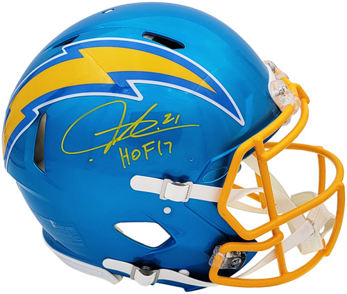 LaDainian Tomlinson Autographed San Diego Chargers Flash Blue Full Size Authentic Speed Helmet "HOF 17" Beckett BAS QR Stock #201538