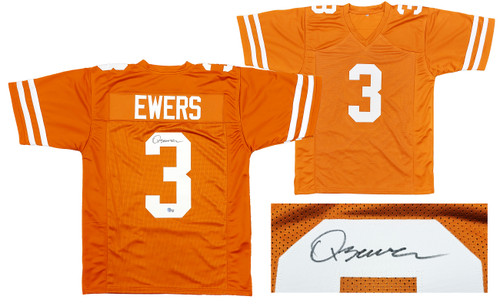 Texas Longhorns Quinn Ewers Autographed Orange Jersey Beckett BAS QR Stock #201711