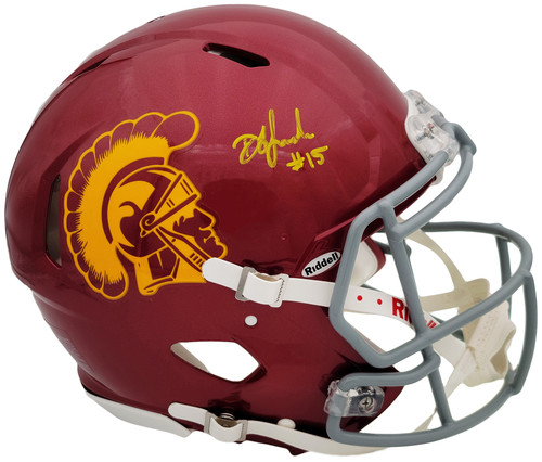 Drake London Autographed USC Trojans Maroon Full Size Authentic Speed Helmet Beckett BAS QR Stock #202054