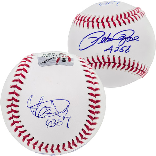 Ichiro Suzuki & Pete Rose Autographed Official MLB Baseball Seattle Mariners Cincinnati Reds "4256" & "4367" IS Holo & PR Holo Stock #202069