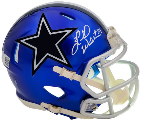 Herschel Walker Autographed Dallas Cowboys Flash Blue Speed Mini Helmet Beckett BAS QR Stock #202148