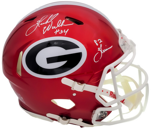 Herschel Walker Autographed Georgia Bulldogs Flash Red Full Size Authentic Speed Helmet "82 Heisman" Beckett BAS QR Stock #202152