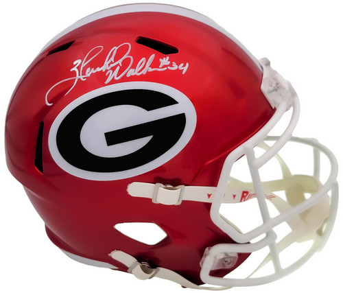 Herschel Walker Autographed Georgia Bulldogs Flash Red Full Size Replica Speed Helmet Beckett BAS QR Stock #202153