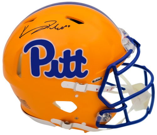 Kenny Pickett Autographed Pittsburgh Panthers Gold Full Size Authentic Speed Helmet Beckett BAS QR Stock #202957