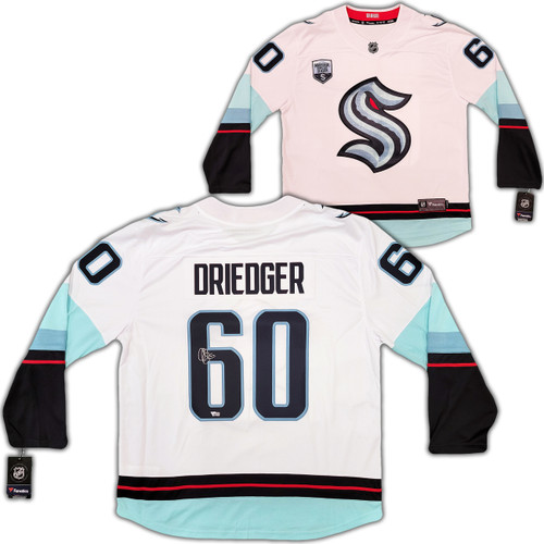 Seattle Kraken Chris Driedger Autographed White Fanatics Breakaway Jersey Size XL Fanatics Holo Stock #203038