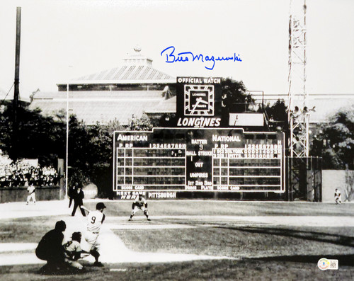 Bill Mazeroski Autographed 16x20 Photo Pittsburgh Pirates 1960 Game 7 Walk Off Home Run Beckett BAS Stock #203042