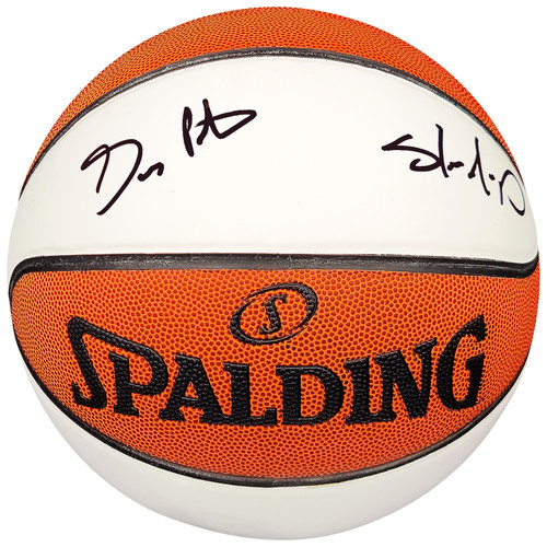 Gary Payton & Shawn Kemp Autographed Official Spalding White Basketball Seattle Supersonics MCS Holo & Beckett BAS QR Stock #203415