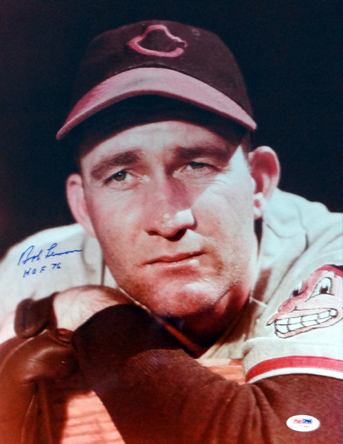 Bob Lemon Autographed 11x14 Photo Cleveland Indians "HOF 76" PSA/DNA Stock #77722