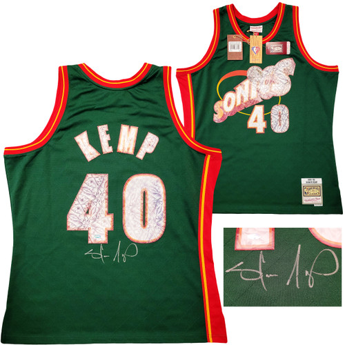 Seattle Supersonics Shawn Kemp Autographed Green Authentic Mitchell & Ness Hardwood Classics Swingman Jersey NBA Top 75 Size XL MCS Holo Stock #203427