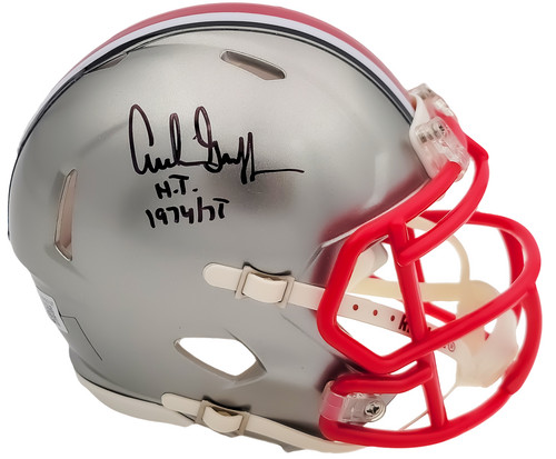 Archie Griffin Autographed Ohio State Buckeyes Flash Silver Speed Mini Helmet "Heisman 74/75" Beckett BAS QR Stock #203461