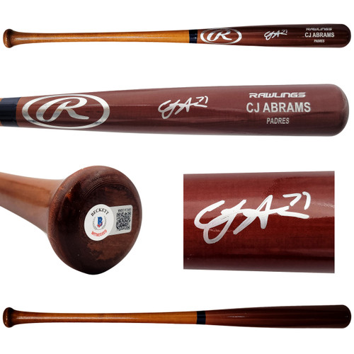 CJ Abrams Autographed Brown Rawlings Game Model Bat San Diego Padres Beckett BAS QR Stock #203557