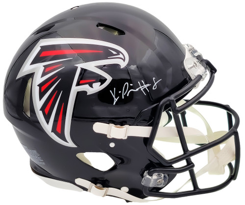 Kyle Pitts Autographed Atlanta Falcons Black Full Size Authentic Speed Helmet Beckett BAS QR Stock #203859
