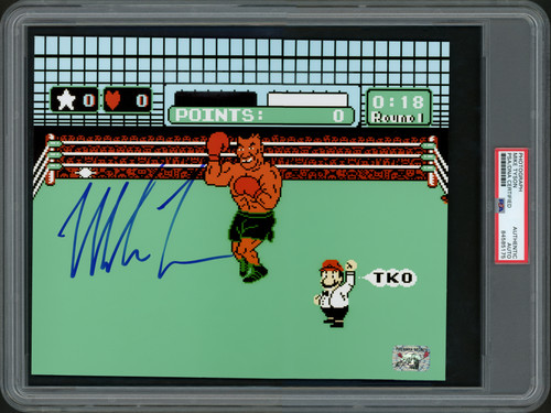 Mike Tyson Autographed 8x10 Photo Punch Out Encapsulated PSA/DNA Stock #203898