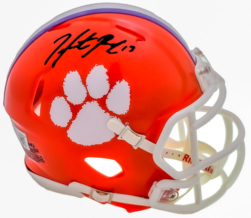 Hunter Renfrow Autographed Clemson Tigers Orange Speed Mini Helmet Beckett BAS QR Stock #205672