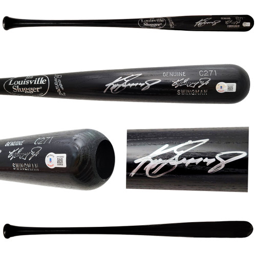 Ken Griffey Jr. Autographed Black Louisville Slugger Swingman Game Model Bat Seattle Mariners Beckett BAS QR Stock #206015