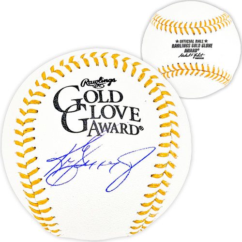 Ken Griffey Jr. Autographed Official Gold Glove Logo Baseball Seattle Mariners Beckett BAS QR Stock #206029