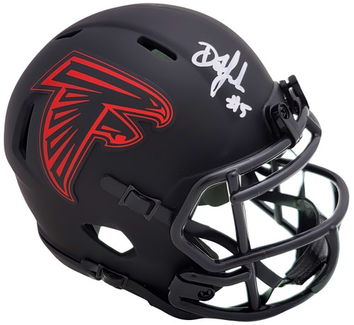 Drake London Autographed Atlanta Falcons Eclipse Black Speed Mini Helmet Beckett BAS QR Stock #206128