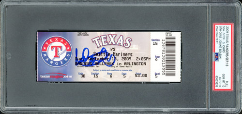 Ichiro Suzuki Autographed 2009 September 13 Game Ticket Seattle Mariners PSA 10 Auto Grade Gem Mint 10 9th Consecutive 200 Hit Seasons PSA/DNA Stock #206380