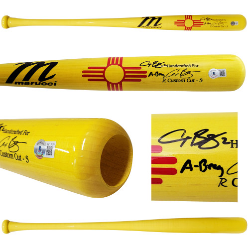 Alex Bregman Autographed Yellow Marucci Game Model Bat Houston Astros "A-Breg" Beckett BAS Stock #206493