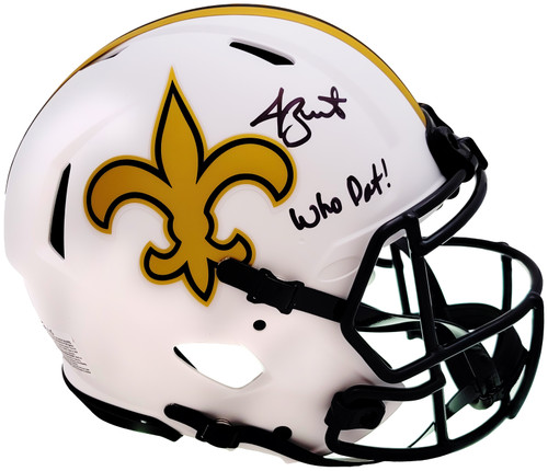 Jameis Winston Autographed New Orleans Saints Lunar Eclipse White Full Size Authentic Speed Helmet "Who Dat" Beckett BAS QR Stock #206498