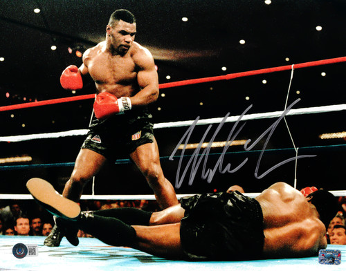 Mike Tyson Autographed 11x14 Photo Standing Over Beckett BAS Stock #206982