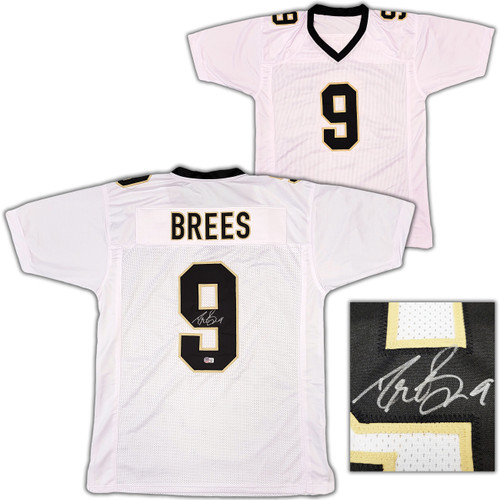 New Orleans Saints Drew Brees Autographed White Jersey Beckett BAS Witness Stock #207227