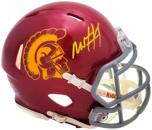 Mario Williams Autographed USC Trojans Red Speed Mini Helmet Beckett BAS Witness Stock #207237