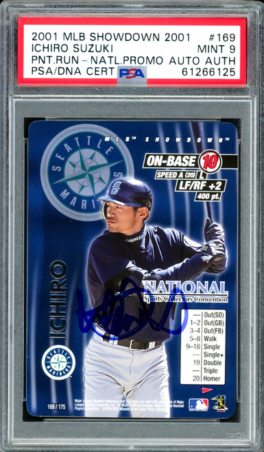 Ichiro Suzuki Autographed 2001 MLB Showdown National Promo Rookie Card #169 Seattle Mariners PSA 9 PSA/DNA Stock #207393