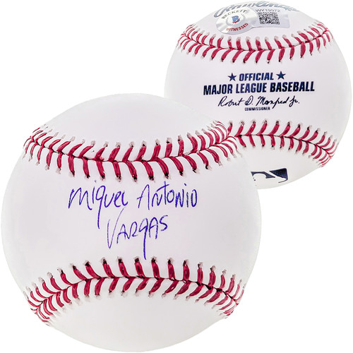 Miguel Vargas Autographed Official MLB Baseball Los Angeles Dodgers Full Name Beckett BAS Witness Stock #207563