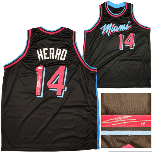 Miami Heat Tyler Herro Autographed Black Jersey JSA Stock #207955