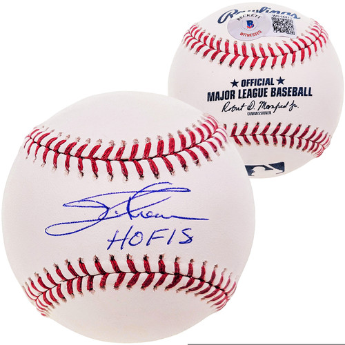 Jim Thome Autographed Official MLB Baseball Cleveland Indians "HOF 18" Beckett BAS Witness Stock #207969