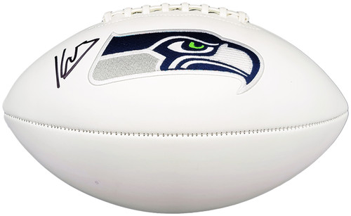 Kenneth Walker III Autographed Seattle Seahawks White Logo Football Beckett BAS Witness Stock #208157