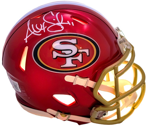 Alex Smith Autographed San Francisco 49ers Flash Red Speed Mini Helmet Beckett BAS Witness Stock #208230