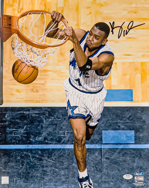 Anfernee Penny Hardaway Autographed 16x20 Photo Orlando Magic Rim Hang PSA/DNA Stock #208245