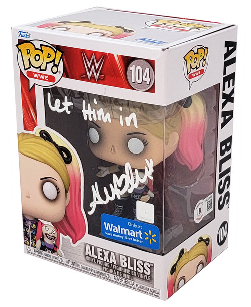Alexa Bliss Autographed Funko Pop #104 Vinyl Figurine "Let Him In" Beckett BAS Witness Stock #208707