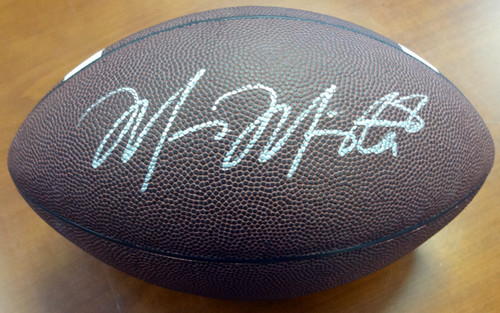 Marcus Mariota Autographed Brown Nike Logo Football Oregon Ducks MM Holo Stock #87158