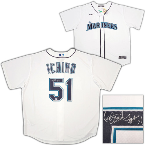 Seattle Mariners Ichiro Suzuki Autographed White Nike Jersey Size XL "#51" IS Holo Stock #209042