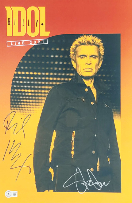 Billy Idol & Steve Stevens Autographed 11x17 Poster Beckett BAS Stock #209069