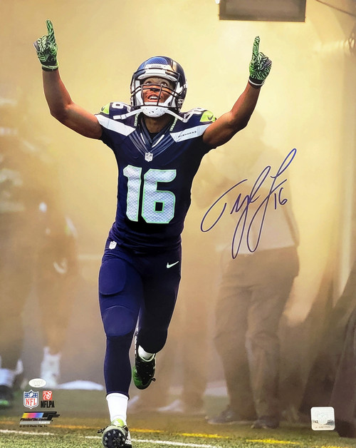 Tyler Lockett Autographed 16x20 Photo Seattle Seahawks Tunnel MCS Holo Stock #209199