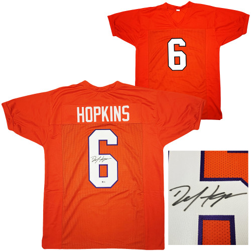 Clemson Tigers DeAndre Hopkins Autographed Orange Jersey Beckett BAS Witness Stock #209358