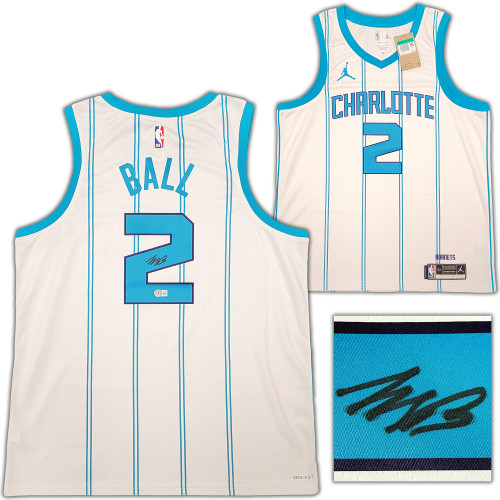 Charlotte Hornets LaMelo Ball Autographed White Nike Swingman Jersey Size XL Beckett BAS QR Stock #209487