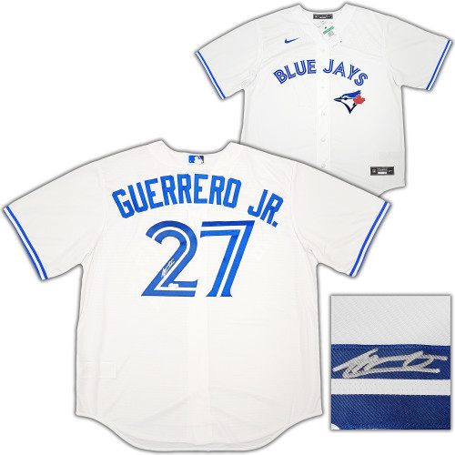 Toronto Blue Jays Vladimir Guerrero Jr. Autographed White Nike Jersey Size XL Beckett BAS QR Stock #210101