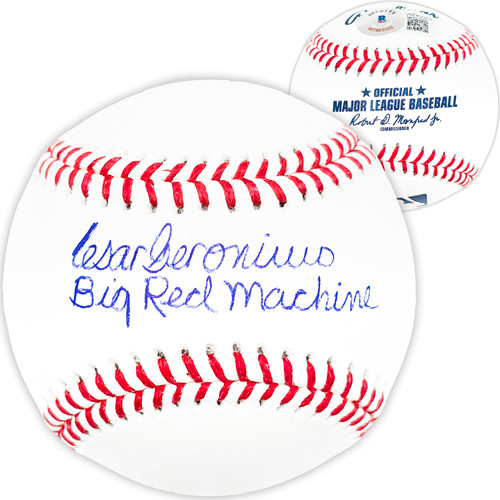Cesar Geronimo Autographed Official MLB Baseball Cincinnati Reds "Big Red Machine" Beckett BAS Witness Stock #210133