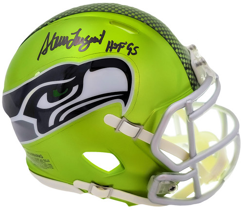 Steve Largent Autographed Seattle Seahawks Flash Green Mini Helmet "HOF 95" MCS Holo Stock #210466