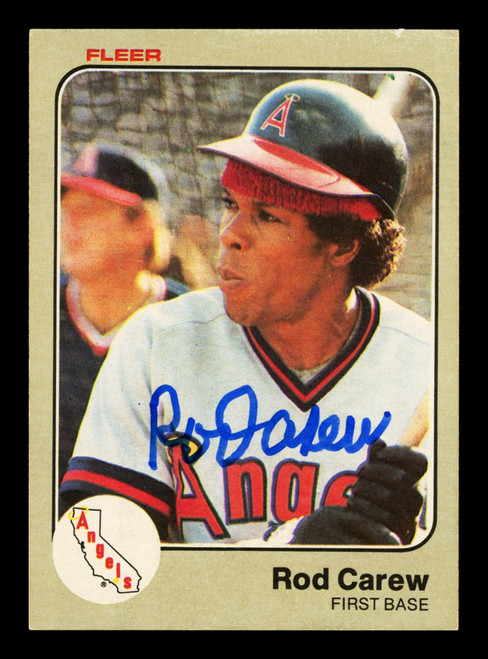Rod Carew Autographed 1983 Fleer Card #81 California Angels Stock #211303