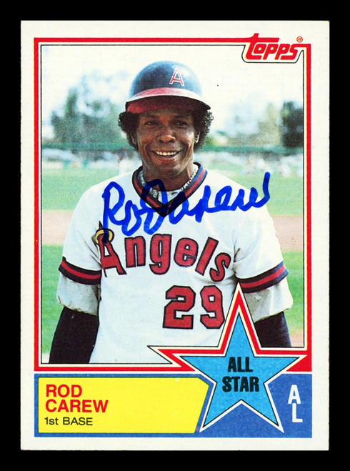 Rod Carew Autographed 1983 Topps All Star Card #386 California Angels Stock #211304